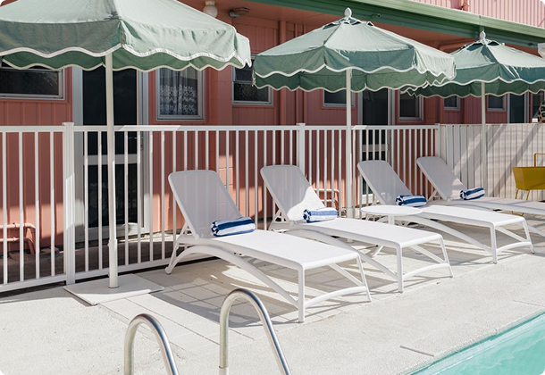 Empty Pool Loungers Empty Pool lounge chairs