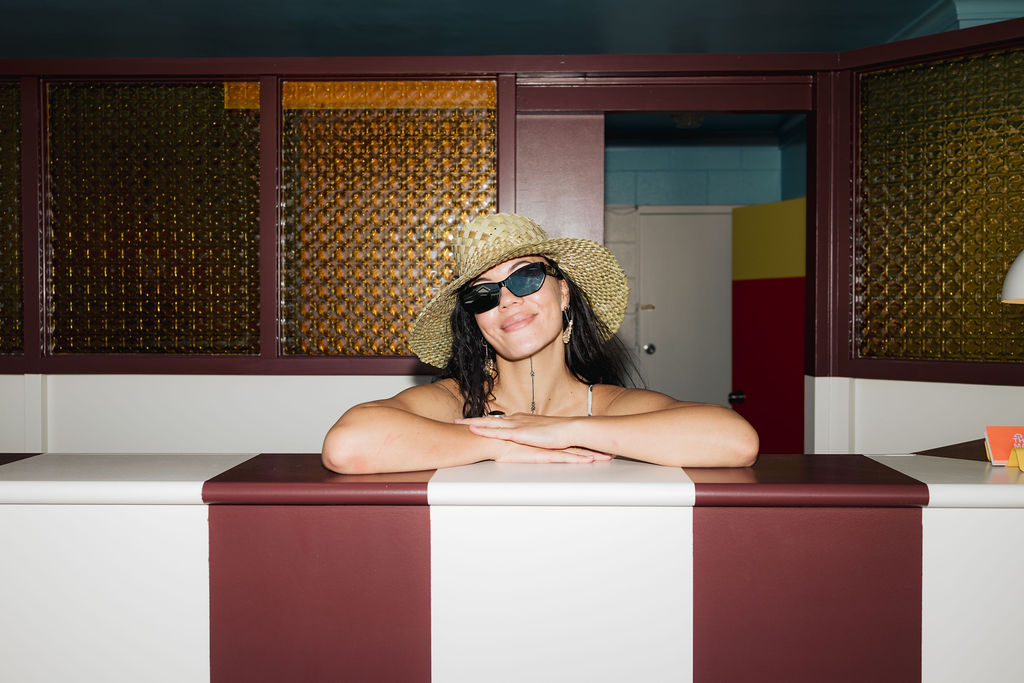 Welcome lady at reception desk